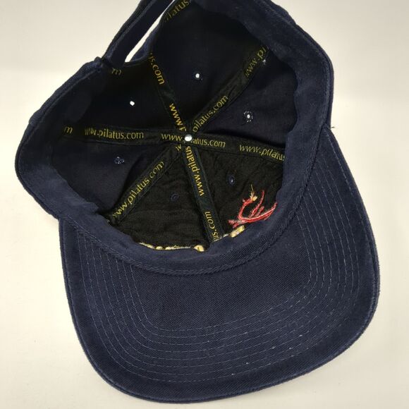 Pilatus Strapback Hat Blue One Size Adjustable Embroidered Vented Holes 6 Panel - Picture 6 of 7